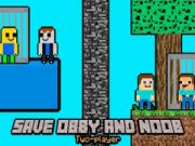खेल Obby और Noob को बचाएं दो खिलाड़ी ऑनलाइन