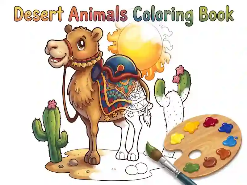खेल Desert Animals Coloring Book ऑनलाइन
